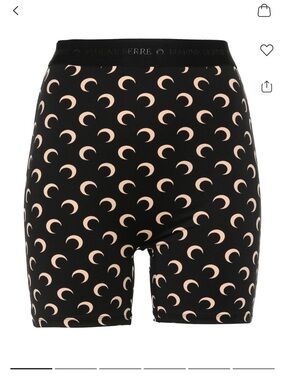 Marine Serre Black & Beige Crescent Moon Bike Shorts